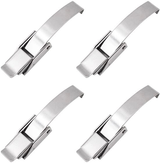 Serratura a hasp in acciaio inossidabile - Facile da utilizzare - Argento - Gancio di fissaggio - Per camion, cassetti degli attrezzi, frigoriferi