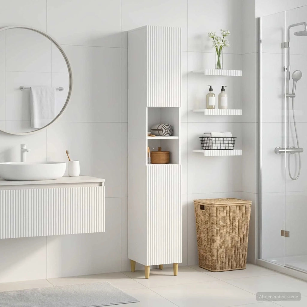Armadio da Bagno con Ripiano Aperto ARNHEM Bianco 896595