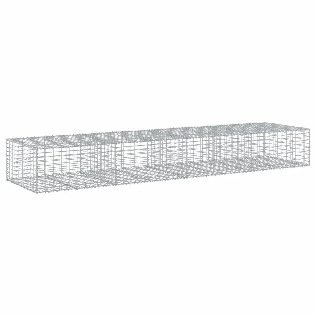 vidaXL Cesto Gabbione con Copertura 400x100x50 cm Ferro Zincato