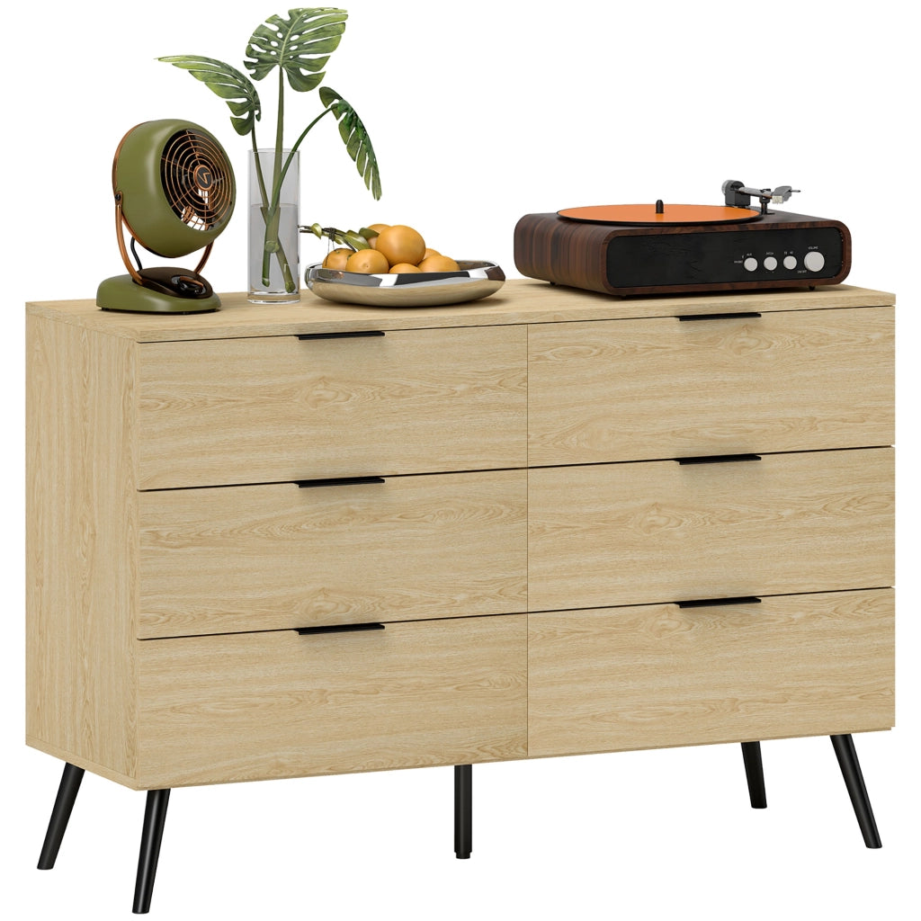 Cassettiera 6 Cassetti in Legno Rovere ¨C Zephmum ¨C 110x40x75 cm