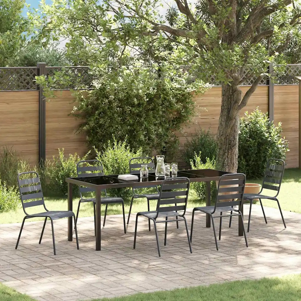 Set da Pranzo per Giardino 7 pcs Antracite 3379301