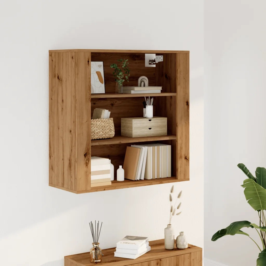Armadietto a Muro | Mobile a Parete Rovere Artigianale 80x33x80cm Legno Multistrato