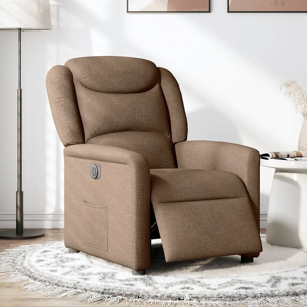 Poltrona Elettrica Reclinabile Marrone in Tessuto 3303178