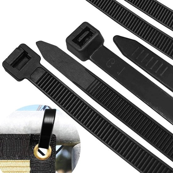 Cavi elettrici in nylon nero, lunghezza 805 mm, larghezza 12 mm, resistenza alla trazione 110 kg, con 10 pezzi.