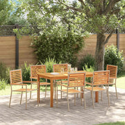 Set da Pranzo per Giardino 7 pcs Beige Legno di Acacia Massello 3365540
