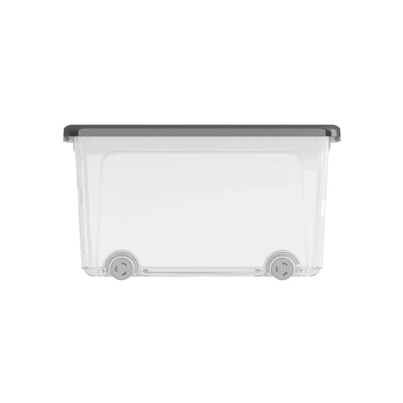 Contenitore Kis W Box alto con ruote grigio cm 31,5x39x56,5 h