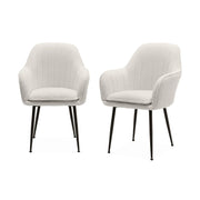 Set 2 poltrone bouclé, gambe in metallo, bouclé bianco