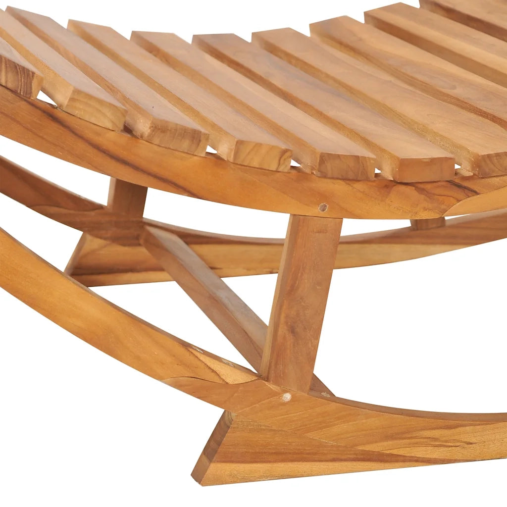 Lettino Prendisole a Dondolo con Cuscino in Massello di Teak cod mxl 75970