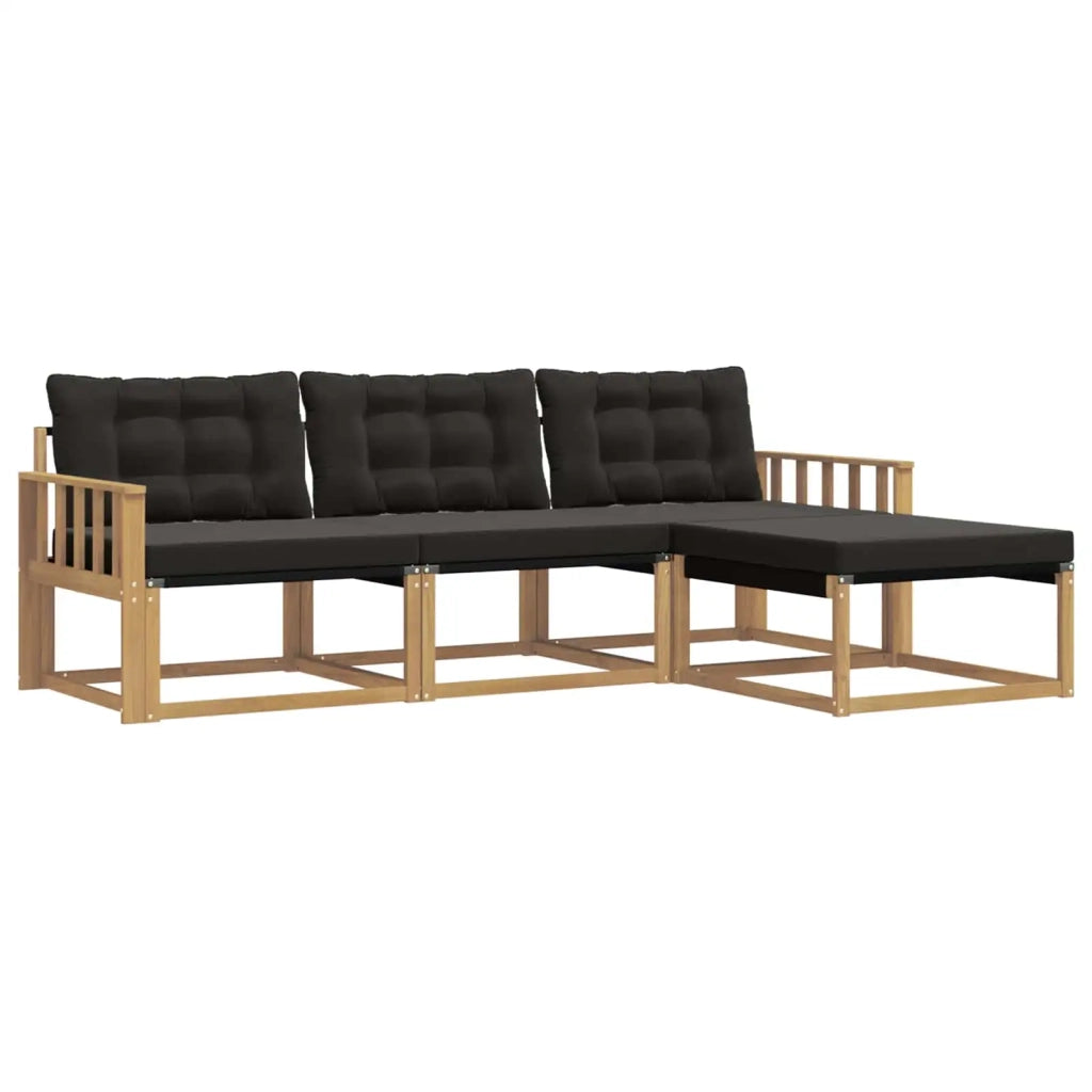 Set di divani da esterno 4 pz Bianco e Nero 3388562