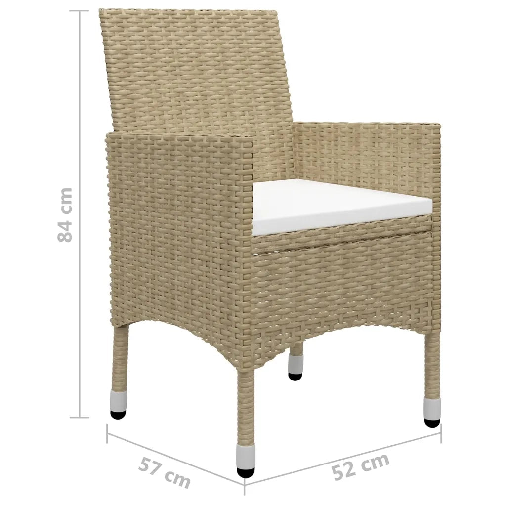 Set Mobili da Pranzo per Giardino 5 pz Beige 3072119