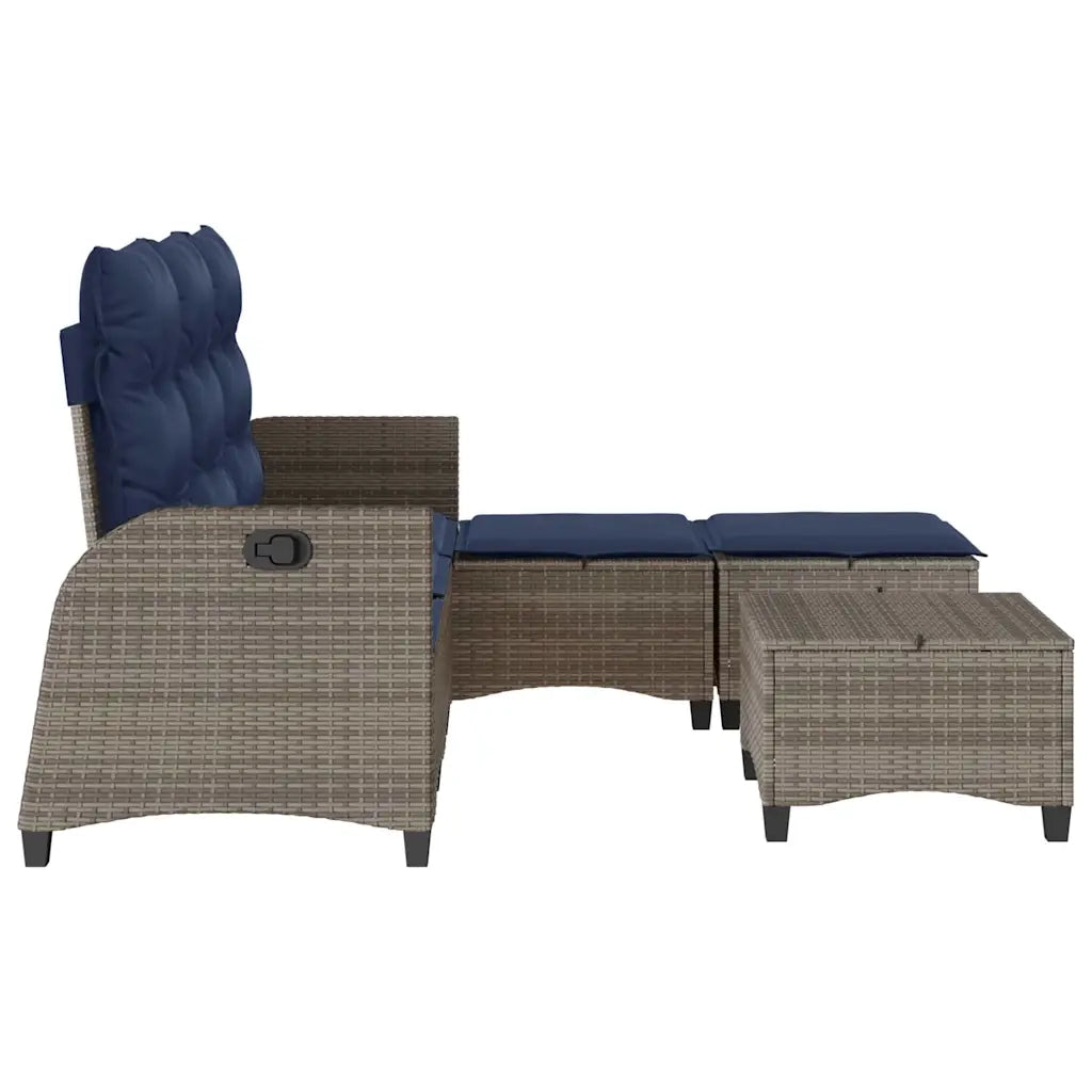 Set Divani da Giardino 3 pz con Cuscini a Forma di L Polyrattan