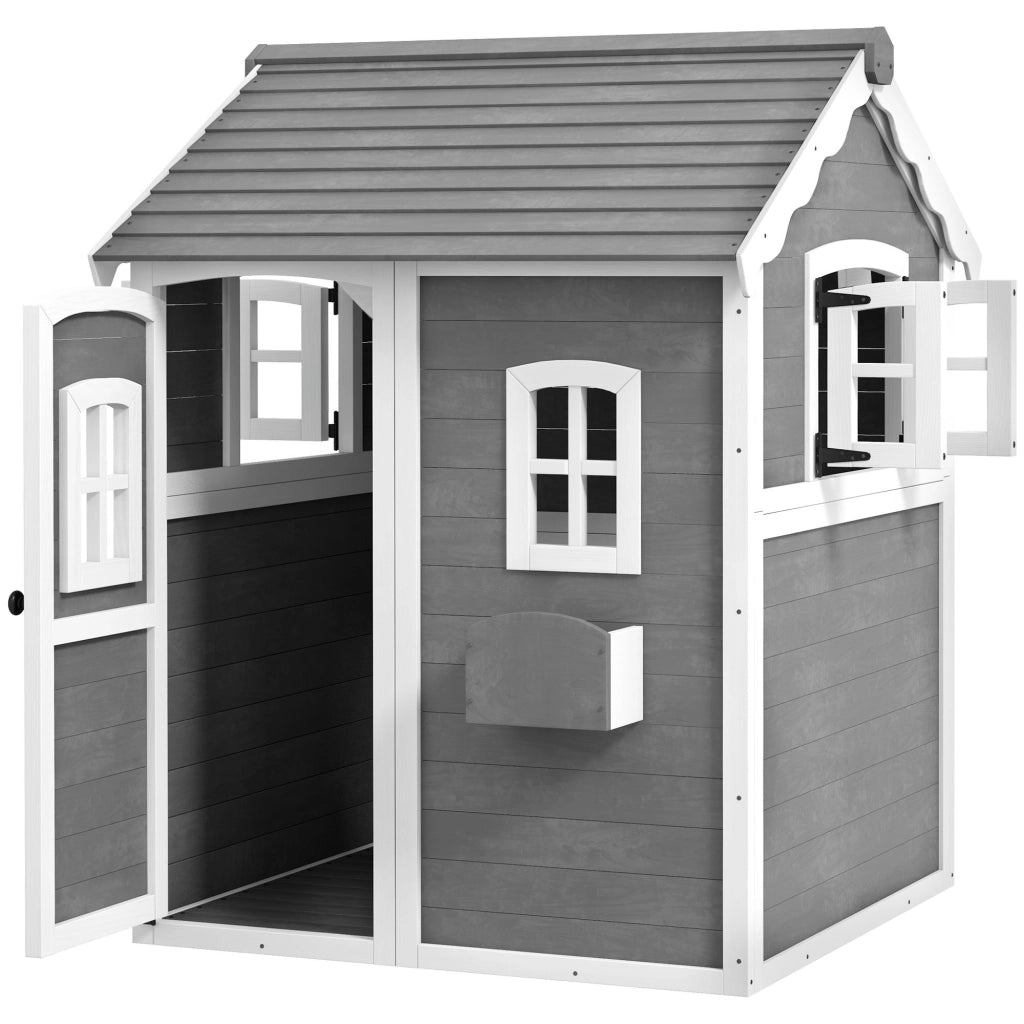 Casetta per bambini in legno di pino grigio ¨C zephmum ¨C 90x90x120