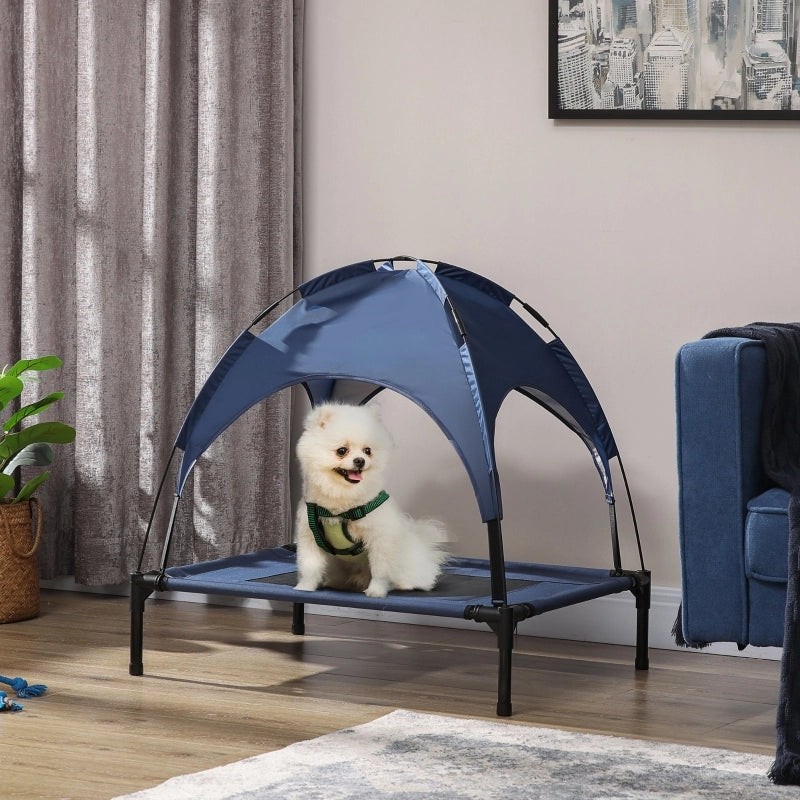 Cuccia per animali domestici con baldacchino, cuccia per cani, pieghevole, resistente alle intemperie, blu