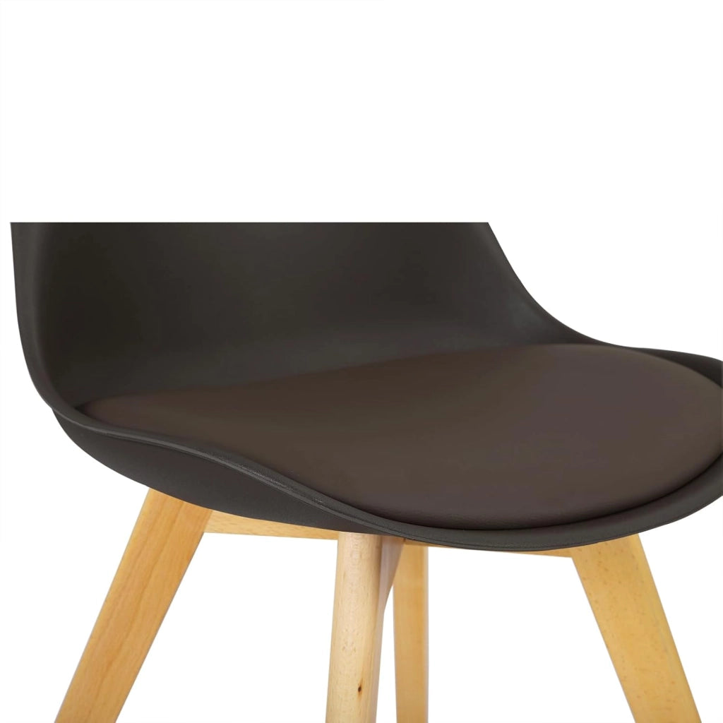 Sedie da Pranzo Set di 2, Sedie da Cucina con Imbottite Moderne, per Sala Pranzo, in Legno Massello e Pelle Sintetica, Capacità di Carico 150 kg, Moderne, BH29br-2
