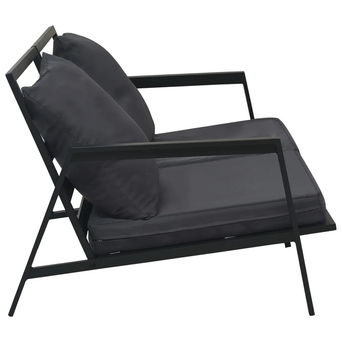 Set Divani da Giardino 5 pz con Cuscini Alluminio Grigio Scuro cod mxl 35778