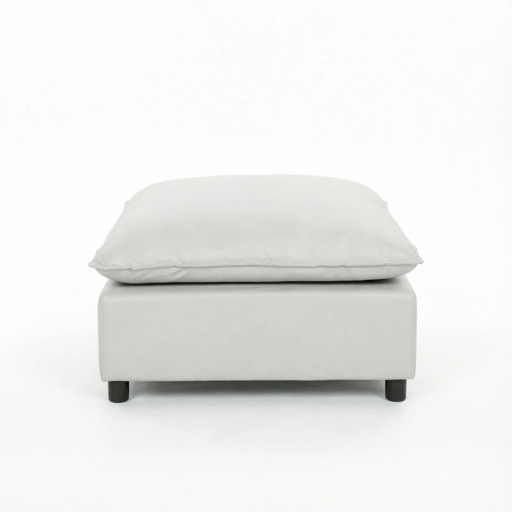 Poggiapiedi quadrato per il soggiorno, pouf con piedini in plastica, pouf per camera da letto e ingresso.