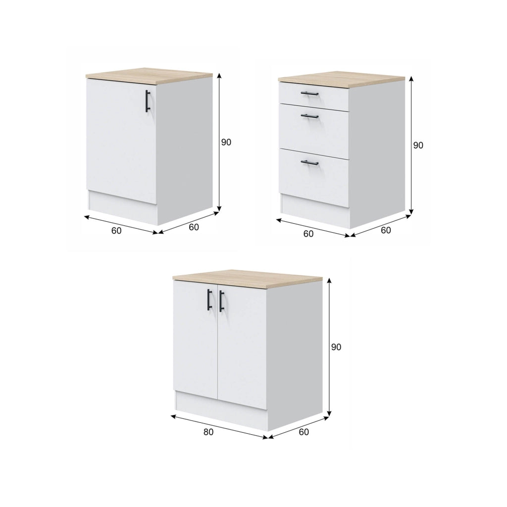 Cucinino Orlaya, Cucina 3 Cassetti, Elettrodomestici non inclusi, Bianco