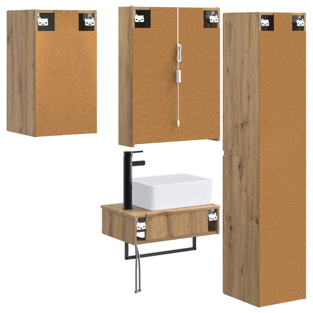Set di mobili per il bagno 5 pcs Rovere Artigianale 3407286