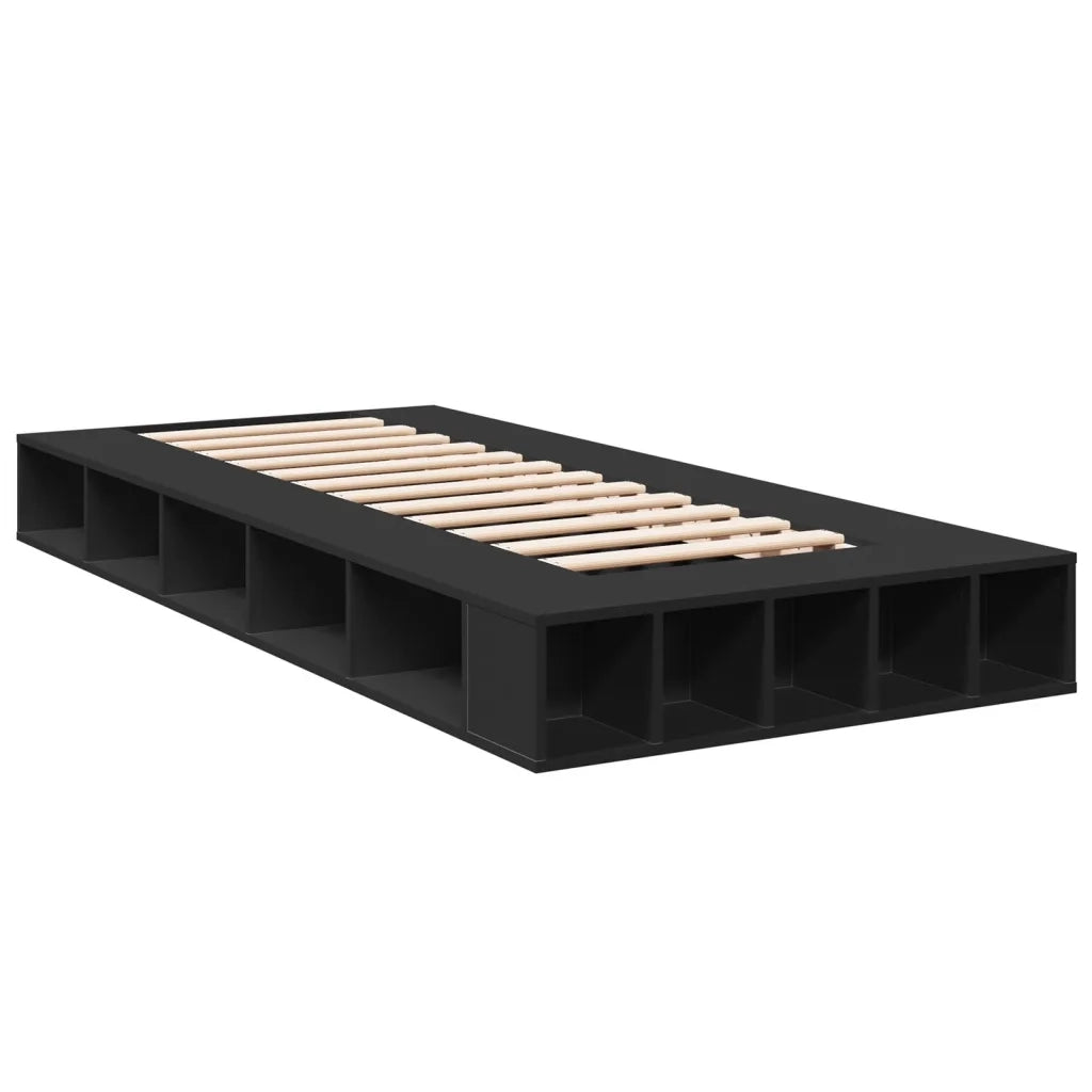 Giroletto-Struttura Letto Nero 100x200 cm in Legno Multistrato 952468