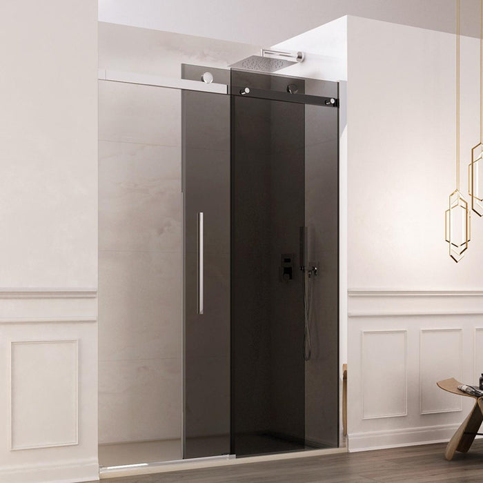 Porta Parete Doccia 110 cm 1 Anta Scorrevole in Cristallo Fumè 8mm H195 Bonussi Livia