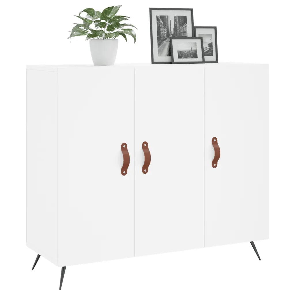 Credenza-Buffet-Armadio da cucina Bianca 90x34x80 cm in Legno Multistrato 927135
