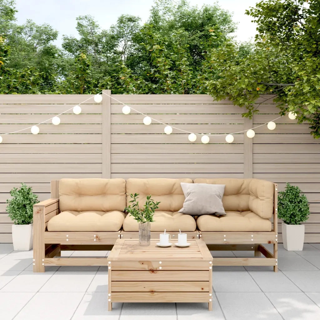 Set Divani da Giardino 4 pz | Set Salotto da Giardino con Cuscini Legno Massello di Pino