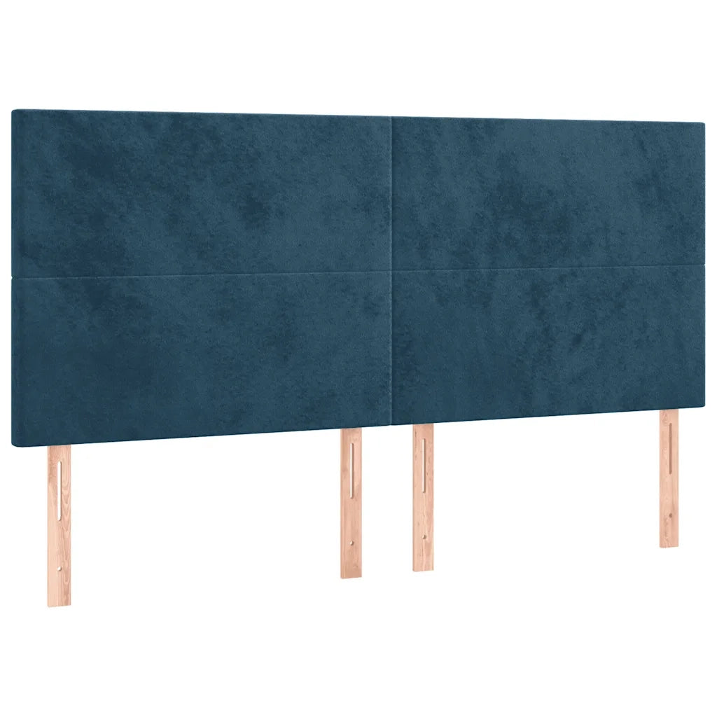 Letto a Molle con Materasso e LED Blu Scuro 200x200 cm 3136027