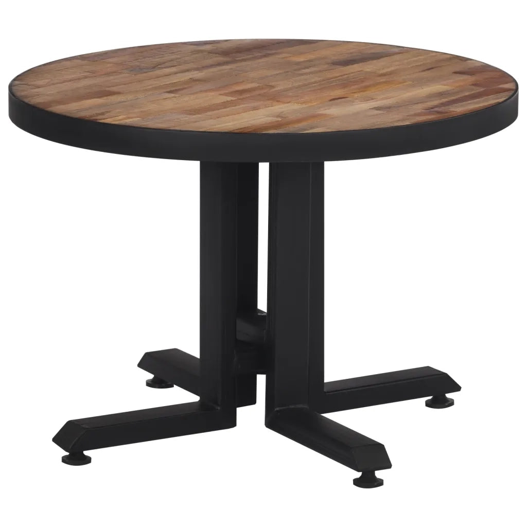 Tavolino da Salotto Rotondo Ã˜55x40cm Massello Teak di Recupero