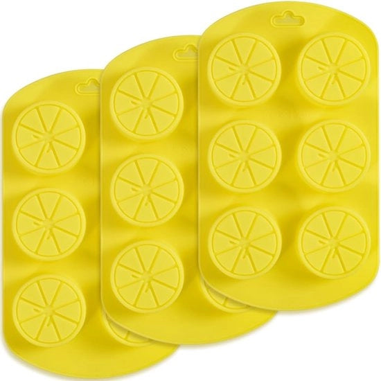 Silicati a forma di frutta - 4 confezioni, 6 fori forma per limone 3D, qualità antiaderente per creme da bagno, cubetti di ghiaccio, dolci, fondente, cioccolato