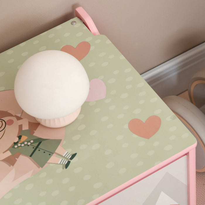 Cassapanca Baule Portagiochi 60x37x39 cm in MDF Rosa