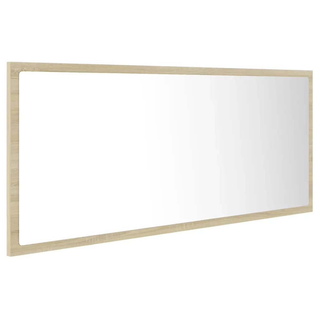 Specchio da Bagno LED-Specchio decorativo con LED Rovere Sonoma 100x8,5x37 cm in Acrilico
