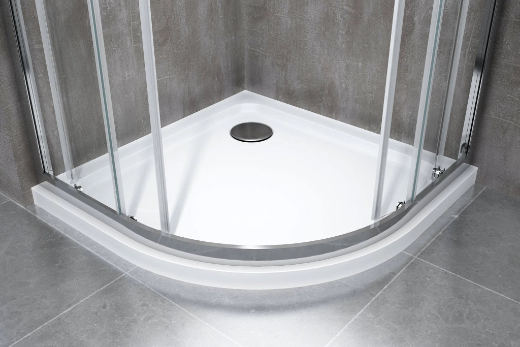 Box doccia 6 mm angolare curvo semicircolare profilo cromo reversibile H.190 80x80