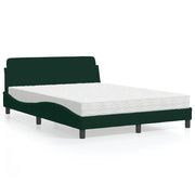 Letto con Materasso Dover Verde Scuro 120x200 cm in Velluto