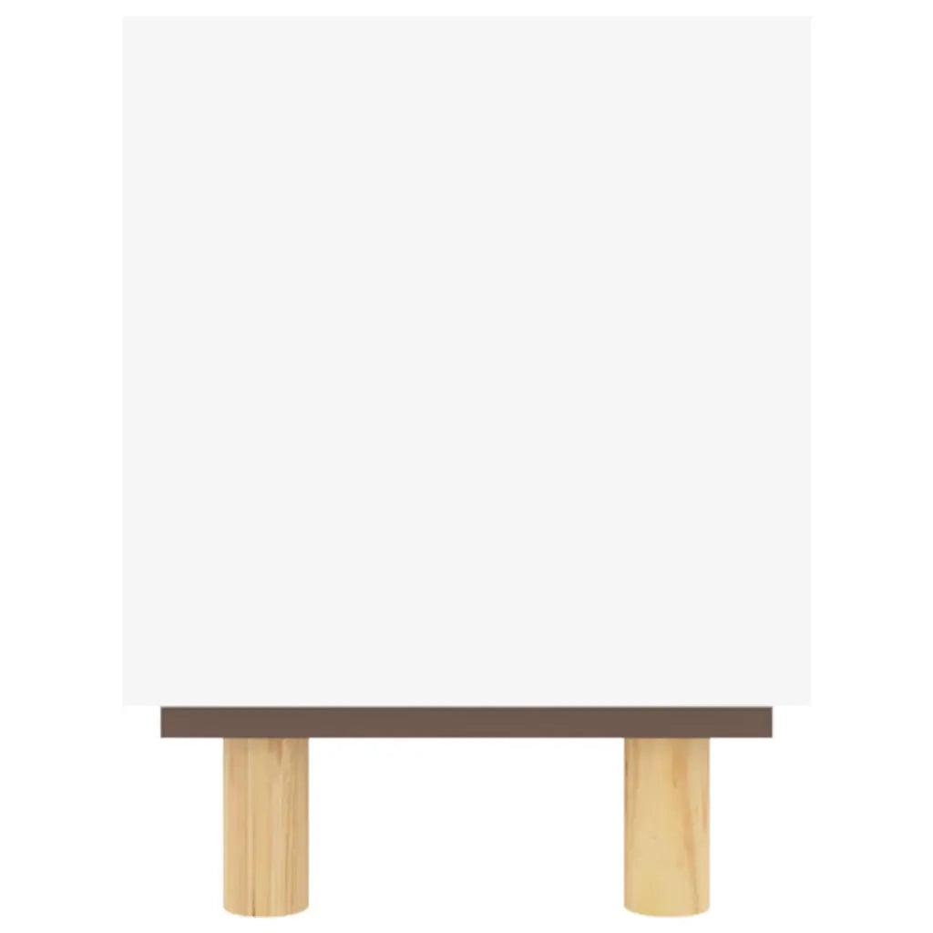 Mobile TV | Armadietto TV | Mobile Porta TV Bianco 80x30x40 cm Massello Pino e Rattan Naturale