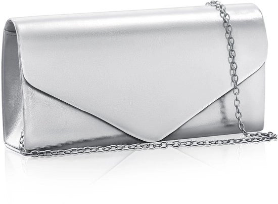 Borsa a Mano con Clutch Zaffiro, Glitter Metallic Borsa da Sera per Donne con Cinturino Removibile in Metallo, Borsa a Envelope Elegante in Zaffiro Piccola, Borsa Crossbody in Pelle per Donne per Matrimonio, Gala, Festa