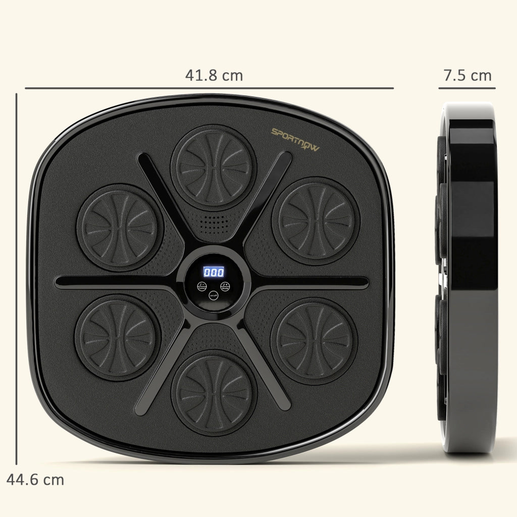 Boxing Machine Musicale a Parete con 9 Velocit¨¤, Connessione Bluetooth e Guanti, 41.8x44.6x7.5 cm, Nero e Blu