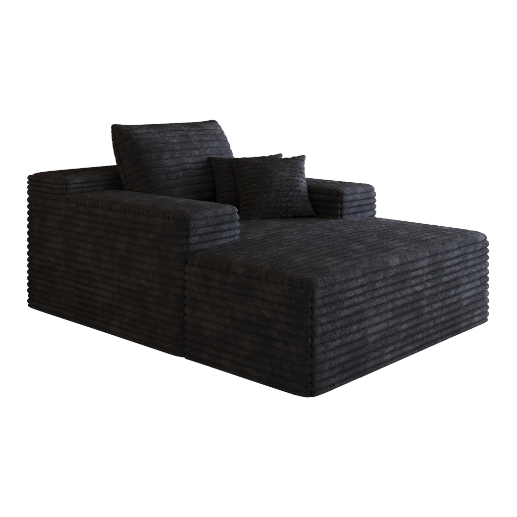 DIVANO Chaise longue in tessuto nero, senza montaggio