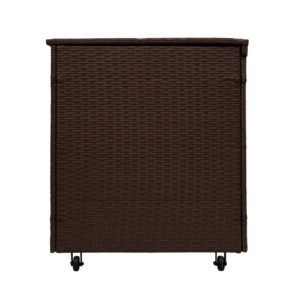 Set d'angolo in rattan e box da giardino Marrone Grande Cuscino Cassapanca 582L Outdoor