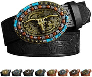 Riem da Cowboy Autentico Design Western - Accessori da Cowboy - Dimensioni 110/120/130 cm regolabili - Riem con Fibbia