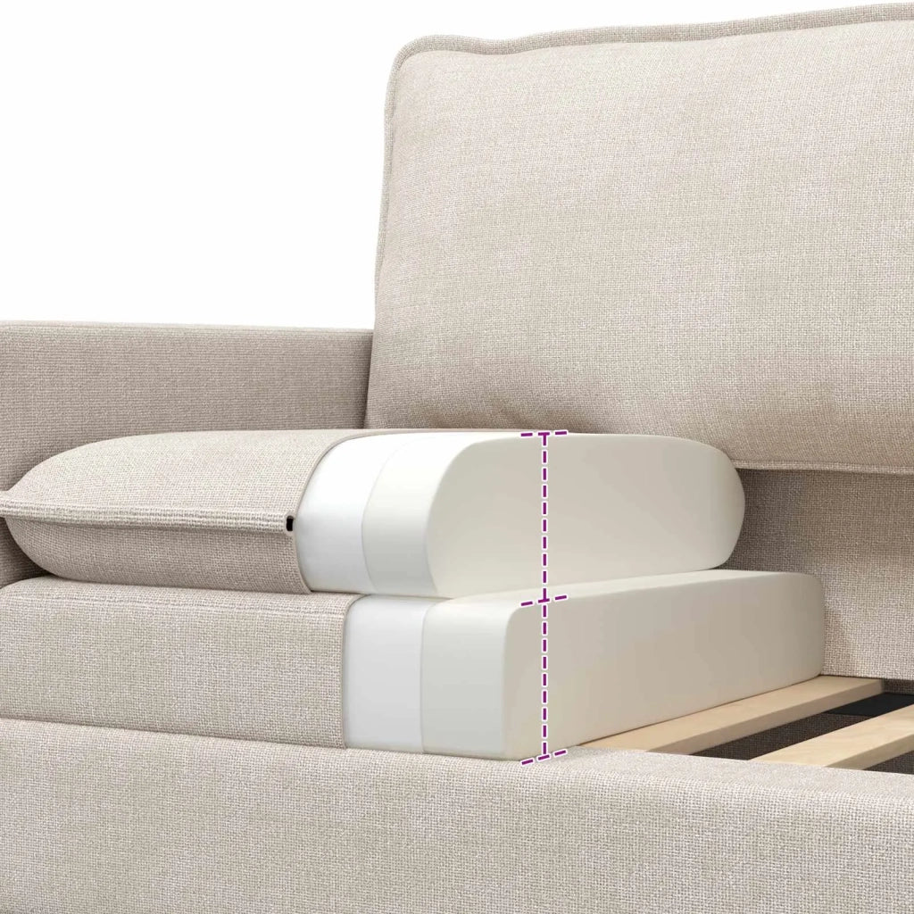 Divano Crema 126 x 81 x 87,5 cm Poliestere