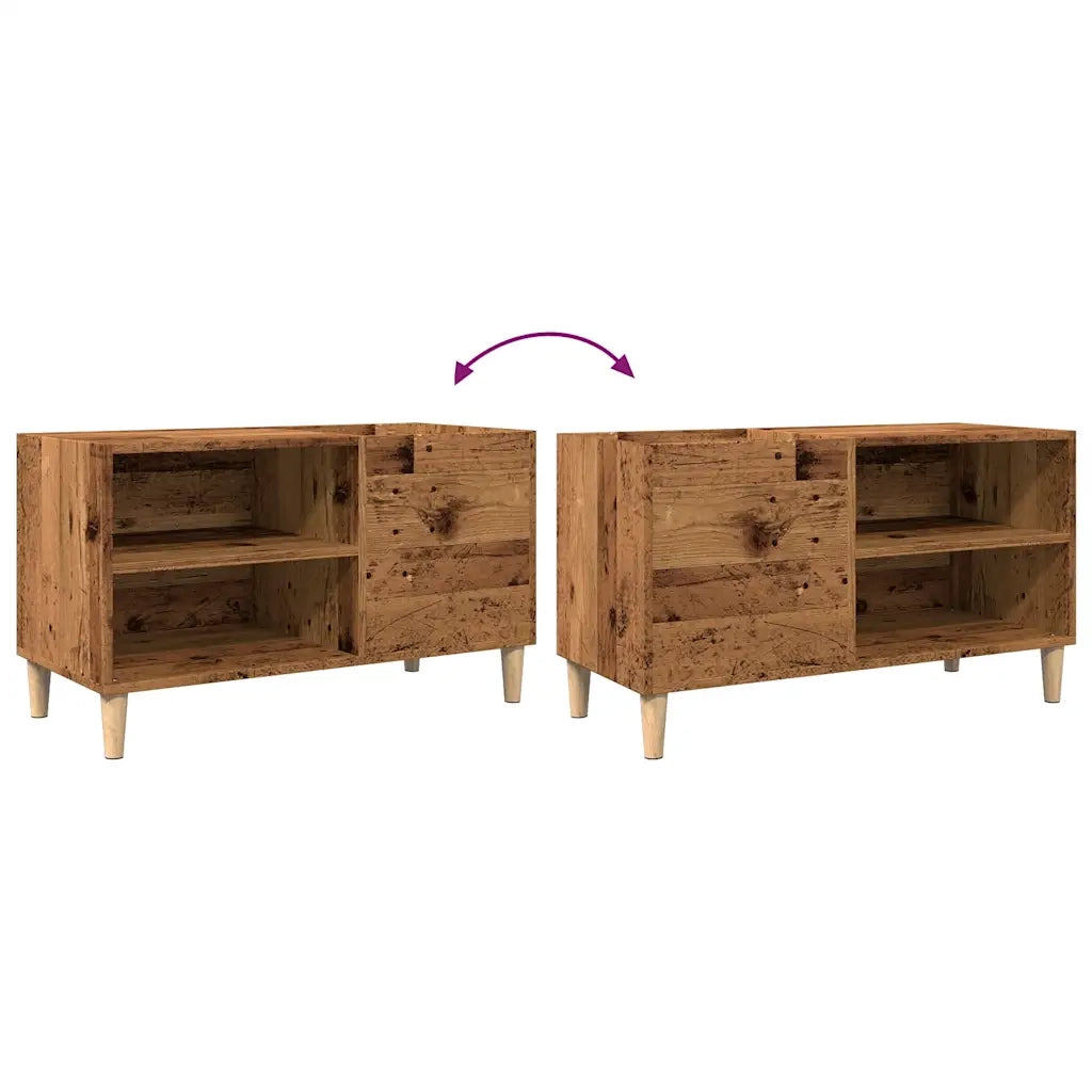 vidaXL Mobile Porta Dischi Legno Antico 84,5x38x48cm Legno Multistrato