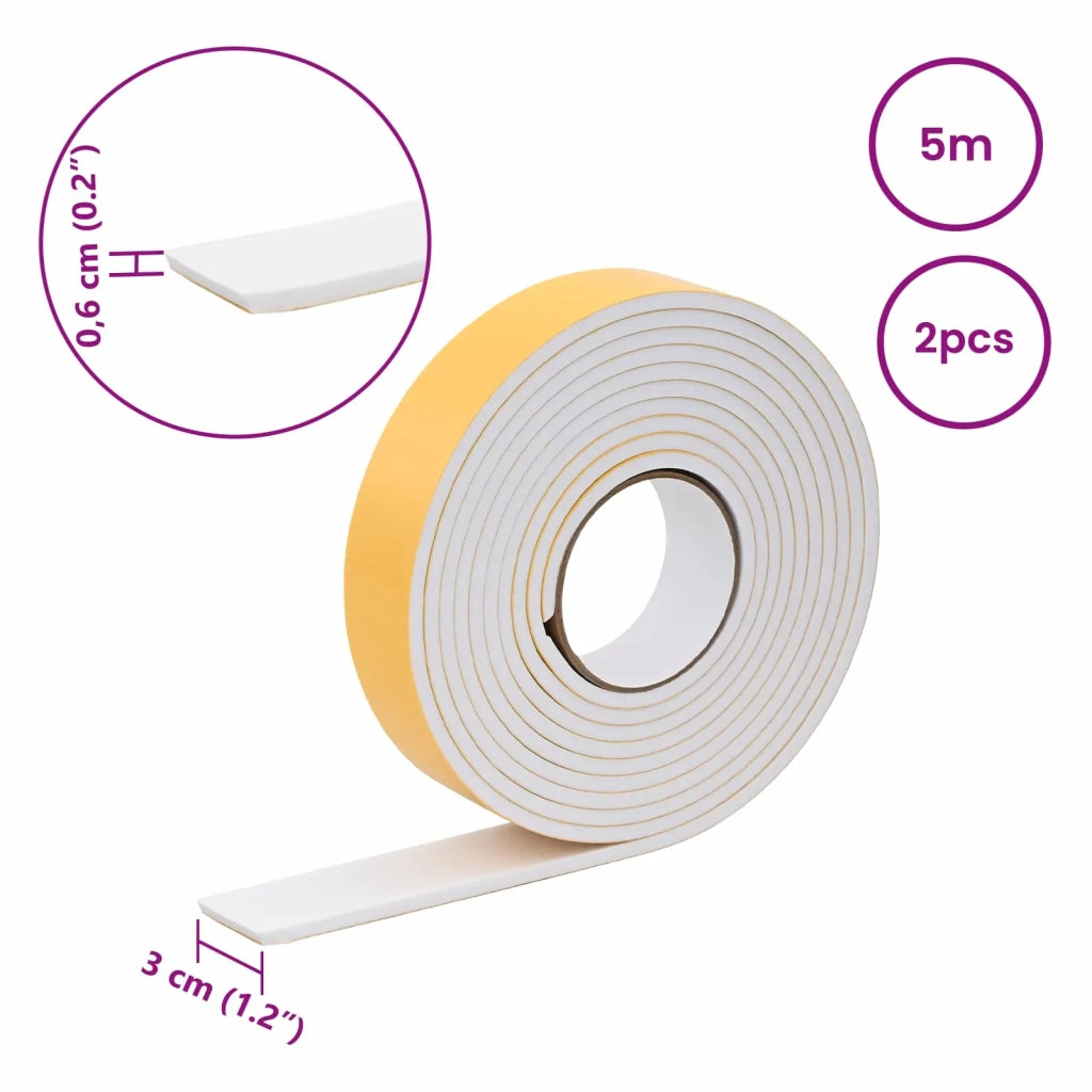 Nastro adesivo in schiuma 2 pcs Bianco 30mm x 5m Schiuma CR 42024145