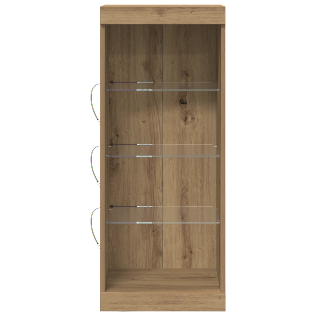 Sideboard con Luci LED Rovere Artigianale 41x37x100 cm