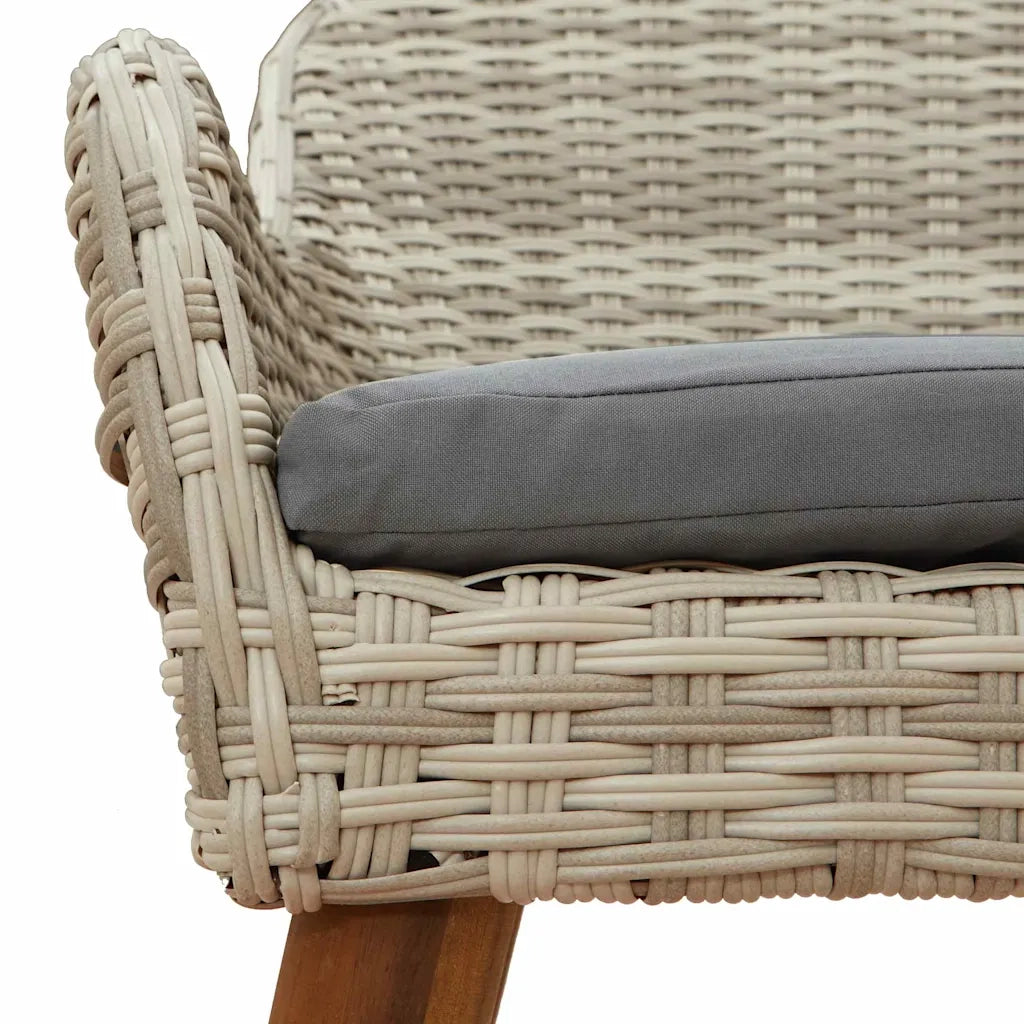 Set da Pranzo per Giardino 7 pcs Grigio chiaro polyrattan 3261633