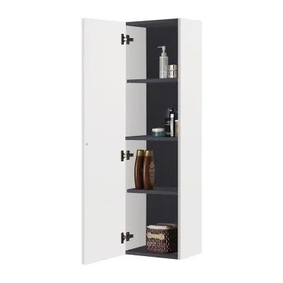 Colonna bagno sospesa H 138 cm bianco opaco con tre ripiani Master