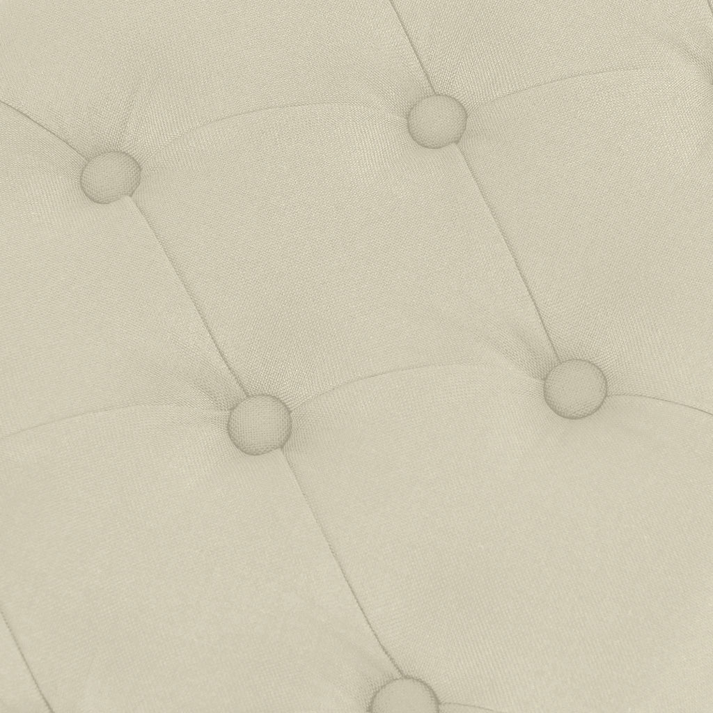 Panca design AMUN in metallo nero opaco e tessuto crema,120 cm