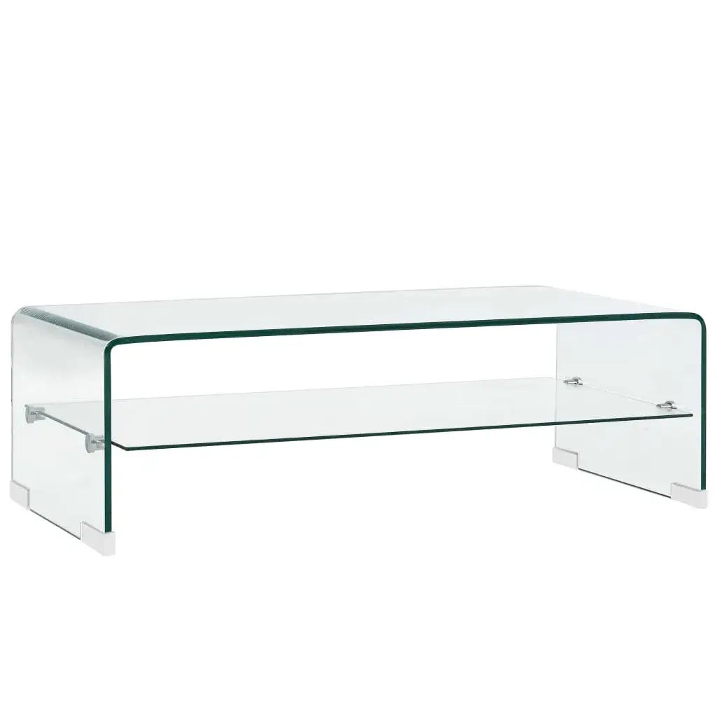 Tavolino da CaffÃ¨ Trasparente 98x45x31 cm in Vetro Temperato cod mxl 127077