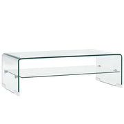 Tavolino da CaffÃ¨ Trasparente 98x45x31 cm in Vetro Temperato cod mxl 127077