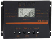 Regolatore di Carica Solare - 80A - Display LCD - 12V 24V - Caricatore Pannello Solare - Rilevamento Automatico - Per Auto
