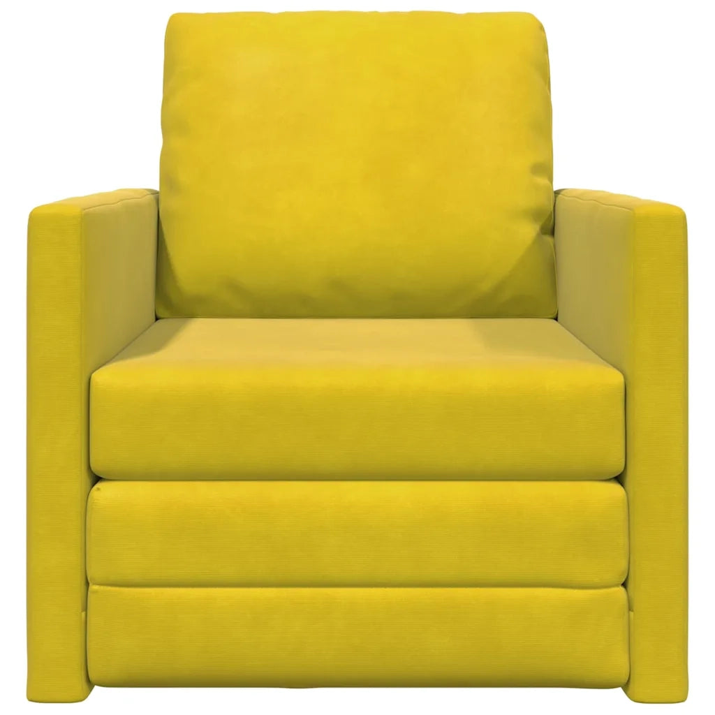 Divano letto-Sofa Letto-Daybed Giallo Scuro 74 x 77 x 81 cm Velluto